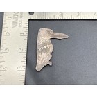 Vintage Northwest Coast Native Raven Bird Silver Pin Brooch
