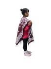Kids Virgen De Guadalupe Poncho    Blanket Gaban   6-12 Years   Burgundy