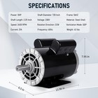 5hp Spl Air Compressor Electric Motor 230v 3450rpm 7 8  Keyed Shaft Cw ccw