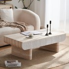 Modern Wood Storage Coffee Table - Rectangular Cocktail Table For Living Room