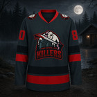 Personalized Masked Slasher Hockey Jersey  Halloween Horror Gift For Men Women