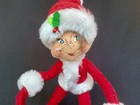 Annalee Christmas Elf Figurine Posable 8 Inch Red Santa Outfit Pixie Doll 2012