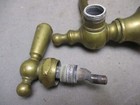 Antique Pair Brass Vintage Sink Faucets Hot   Cold