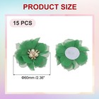 15pcs 2 36 Inch Rhinestone Chiffon Flower Fabric Appliques Green