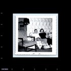 Old Vintage Square Photo Affectionate Man Woman Couple On Couch Sofa 1955