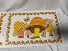 Set Of 4 Vintage Merry Mushroom Vinyl Placemats 70 s Retro Mod Orange Yellow