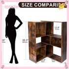 6-shelf Wood Bookcase Storage Shelving Book Wide Bookshelf 47 2 X 9 4 X 35 4in