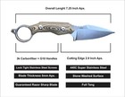 Amer Tactical At-005 Fixed Blade  Carbonfiber   G10 Scales  Full Tang  Edc Knife