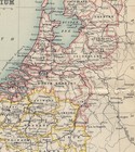 1912 Antique Map Of Holland Netherlands Belgium   Verso Amsterdam Vicinity