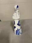 Vintage Russian Gzhel  Blue White Porcelain Beautiful  Elegant Lady Hand Painted