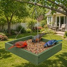 Platform Bird Feeder Wooden Tray Hanging Outdoor Garden Courtyards A3-green