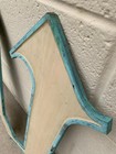 Beautiful Large Antique Letter U - Building Marquee Sign Bronze Porcelain Front