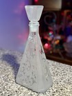 Rare Etched Glass crystal Decanter Perfume Bottle - Stunning And Heavy