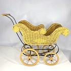 Vintage Working Victorian Wicker Baby Doll Carriage Pram Stroller Buggy