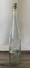 Pottery Barn Clear Etched Petals Grapes Glass Bottle   Vase 13  W  Cork Stopper