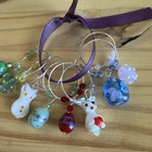 Easter Bunny Easter  Egg  Wine Charms  Set Of 8  I Will Combine Shipping 
