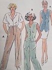 Slacks Pants Vest Kwik Sew 14 16 18 20 Sewing Pattern 2241 Vtg Uc Fitted Pleated