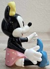Vtg Schmid Porcelain Minnie Mouse Posable Music Box  it s A Small World  Works