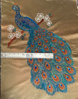Peacock Embroidery Large 24 By 19 Inches On Satin Hand Embroidered  Completed