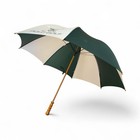 90 s Vtg Ralph Lauren Green White Stripe Polo Varsity Golf Umbrella Wood Handle