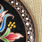 Vintage Turkish Floral Hand Etched And Painted Copper Wall Hanging Plate 7 5 