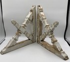 Pair Antique Architectural Millwork Corbels Chippy Paint  b