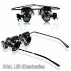 20x Magnifying Eye Magnifier Glasses Loupe Lens Jeweler Watch Repair Led Light
