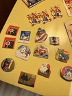 Vtg 100  Christmas Gummed Stickers Seals 1940s Santa Snowmen Poinsettia Unused