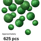 Green Glittered Foam Balls - About 625 Glitter Vase Filler Decorative Balls -   
