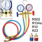 For R502 R134a R12 R22 Ac Manifold Gauge Set A c Refrigeration 3 Way Hose Us