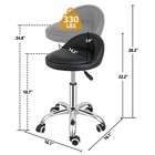 Adjustable Height Hydraulic Rolling Swivel Salon Stool Chair With Backrest Black