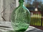 Antique Pint Rich Citron Yellow Green Washington Taylor Open Pontil Flask Crude