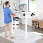 Vivo Electric 71    X 30    Stand Up Desk Workstation  White Top  White Frame