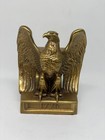 Vintage Pmc 114b Brass Eagle Bookend 1776 Heavy With Curved Coil Holder