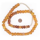 Old Amber Vaseline Cube Trade Beads 13mm Nigeria African Orange Glass Handmade