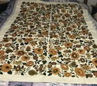 Vintage Floral Textiles   Tablecloth Flowers 60s 70s Retro Botanical 68   x52   