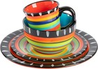 Vibrant 16-piece Hand Painted Dinnerware Set For 4 - Feliz Mesa