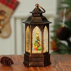 Christmas Snow Globe Lantern With Glittering Tree   Music - Usb battery Operated