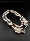 Rare Vintage Solid Silver Dragon Head King Chain Necklace Chain Unique