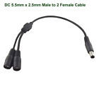2pcs Cctv Dc Power 1 Male To 2 Dual Female Cable Splitter 5 5mm X 2 5mm Adapter