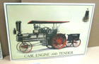 Case Steam Engine And Tender --- With Eagle World Logo -- Tin Sign -- Dated 1993
