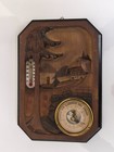 Vintage Black Forest Wooden Weather Station     Thermometer   Barometer