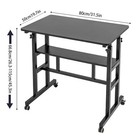Rolling Desk Laptop Table Home Office Workstation Computer Table Height Adjust