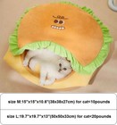 Hamburg Shape Pet Dog Cat House Beds Indoor Tent Cushion Mat Sleeping Nest M l