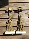 Antique Brass Pair Victorian Candle Holders Cornelius   Co 1848 Colonial Indian