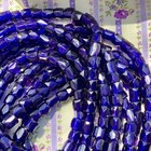 Pristine Strand Of Alaskan Russian Blue Glass Beads Native Antique Trade Beads