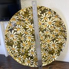 Vintage Round Fiberglass Daisy Tray Mid Century Floral Platter 17    Large Retro