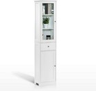Ivinta Tall Glass Cabinet With Drawer Narrow Bathroom Cabinet Display Cabinet
