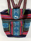 Mexican Style Textile Backpack Colorful Woven Fabric Hippie Boho Multi Color