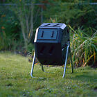 Fcmp Outdoor 22 5 Gallon Tumbling Composter Waste Bin With Aeration Holes  Black